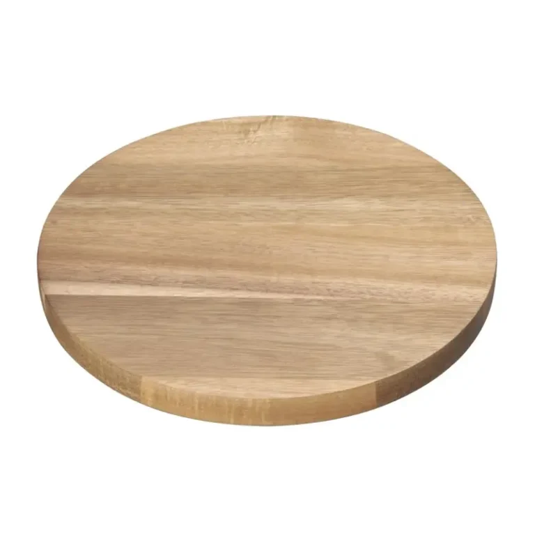 Assiette ronde en bois d’acacia Olympia 250 mm à bords hauts