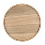 Assiette ronde en bois d’acacia Olympia 250 mm à bords hauts