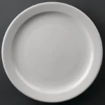 Assiettes à bord étroit Olympia Athena 254 mm en porcelaine blanche vitrifiée, lot de 12