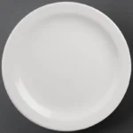 Assiettes à bord étroit Olympia Athena 284 mm en porcelaine blanche vitrifiée, lot de 6
