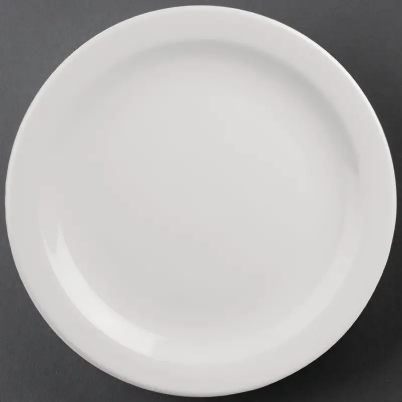 Assiettes à bord étroit Olympia Athena 284 mm en porcelaine blanche vitrifiée, lot de 6 Assiettes à bord étroit Olympia Athena 284 mm en porcelaine blanche vitrifiée, lot de 6