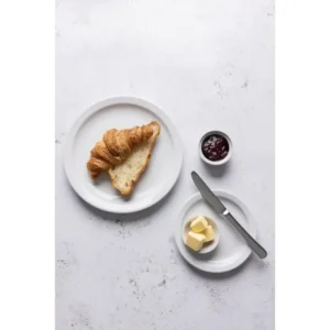Assiettes à bord étroit Olympia Whiteware 230 mm en porcelaine blanche vitrifiée, lot de 12