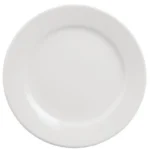 Assiettes à bord large Olympia Athena 165 mm en porcelaine blanche vitrifiée, lot de 12