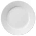 Assiettes à bord large Olympia Athena 202 mm en porcelaine blanche vitrifiée, lot de 12