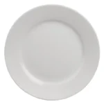 Assiettes à bord large Olympia Athena 228 mm en porcelaine blanche vitrifiée, lot de 12