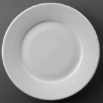 Assiettes blanches à bord large Olympia Athena 254 mm en porcelaine super-vitrifiée, lot de 12