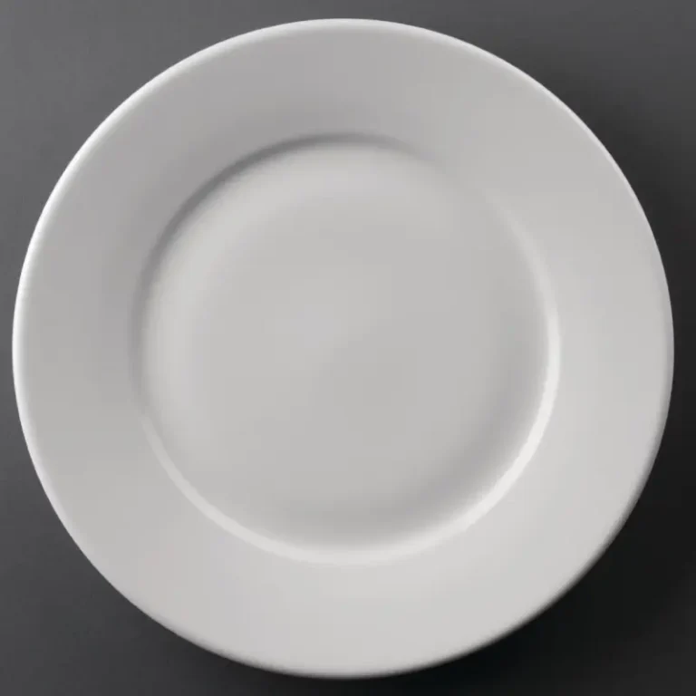 Assiettes blanches à bord large Olympia Athena 254 mm en porcelaine super-vitrifiée, lot de 12