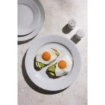 Assiettes blanches à bord large Olympia Athena 254 mm en porcelaine super-vitrifiée, lot de 12