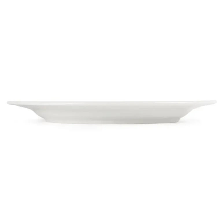 Assiettes à bord large Olympia CB482 de 280 mm en porcelaine blanche