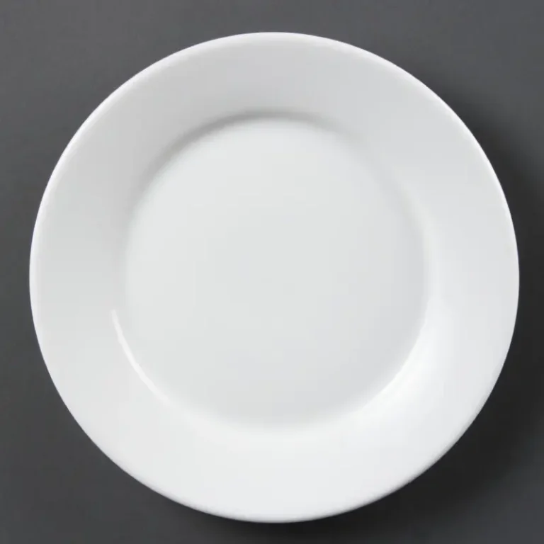 Assiettes à bord large Olympia Whiteware 230 mm en porcelaine blanche vitrifiée, lot de 12