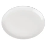 Assiettes coupes ovales Olympia Athena 254 x 197 mm en porcelaine blanche vitrifiée, lot de 12