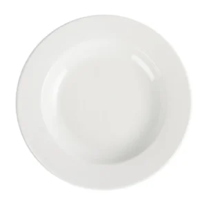 Assiettes creuses Olympia blanches en situation de service