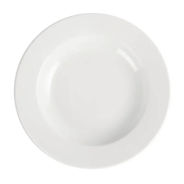 Assiettes creuses Olympia blanches en situation de service