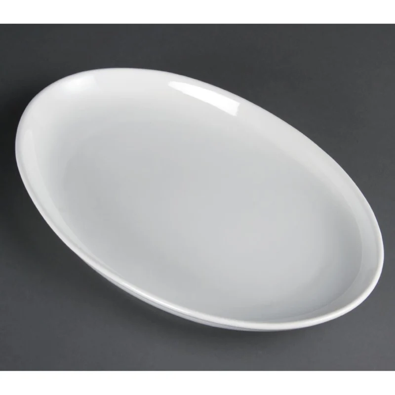 assiettes-creuses-ovales-olympia-365mm 1 Assiette creuse ovale Olympia blanche de 365 x 235 mm en porcelaine