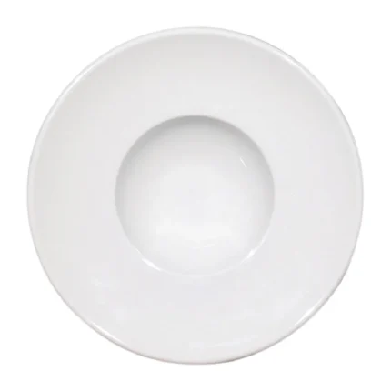 Assiette creuse à bord large Saturnia Napoli de 150 mm en porcelaine blanche