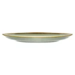 Assiettes plates rondes Olympia Kiln coloris mousse 280 mm en porcelaine à bord peint main, lot de 4