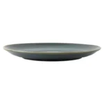 Assiettes plates rondes Olympia Kiln coloris océan 280 mm en porcelaine à bord peint main, lot de 4