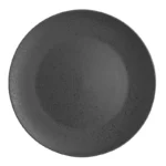 Assiettes plates rondes Olympia Fusion 270 mm en grès noir et bronze à émail réactif, lot de 4