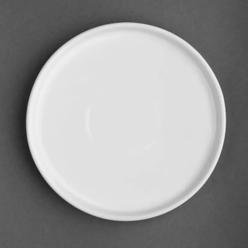 Assiettes plates rondes Olympia Whiteware 150 mm en porcelaine blanche vitrifiée, lot de 6 Assiettes plates rondes Olympia Whiteware 150 mm en porcelaine blanche vitrifiée, lot de 6