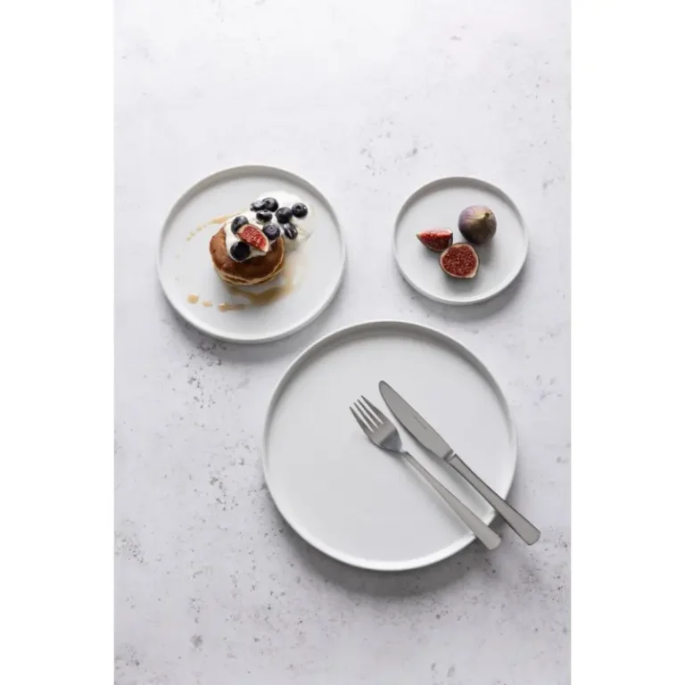 Assiettes plates rondes Olympia Whiteware 150 mm en porcelaine blanche vitrifiée, lot de 6
