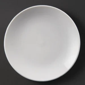 Assiettes plates rondes Olympia Whiteware 150 mm en porcelaine blanche vitrifiée, lot de 12