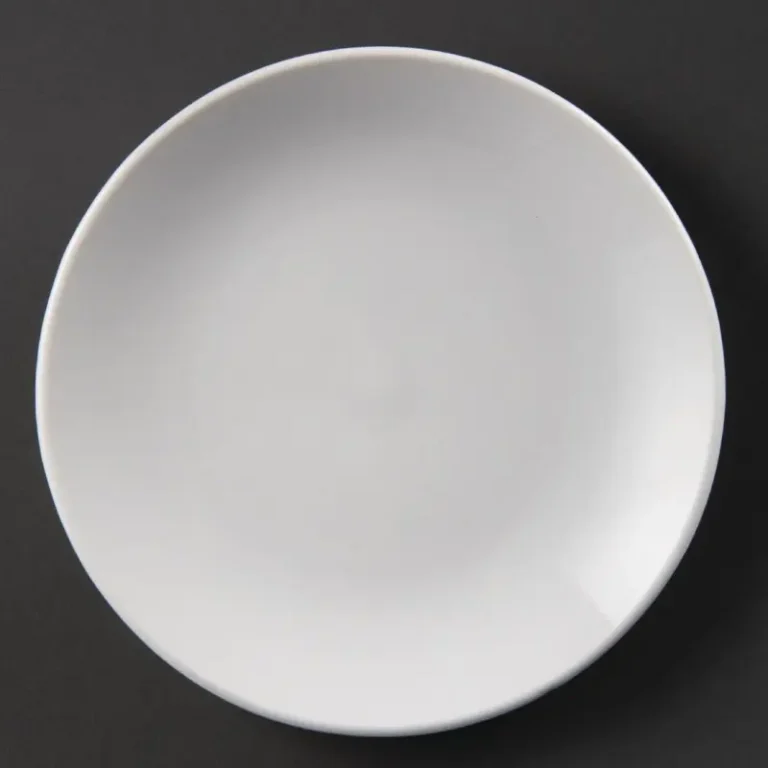 Assiettes plates rondes Olympia Whiteware 150 mm en porcelaine blanche vitrifiée, lot de 12