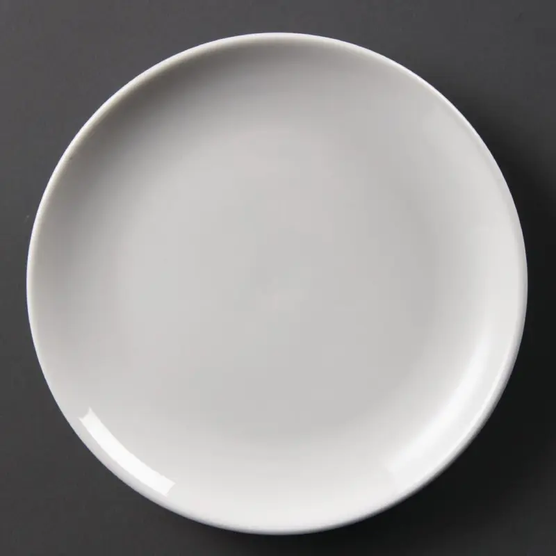 Assiettes plates rondes Olympia Whiteware 200 mm en porcelaine blanche vitrifiée, lot de 12 Assiettes plates rondes Olympia Whiteware 200 mm en porcelaine blanche vitrifiée, lot de 12