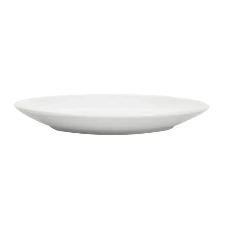 Assiettes plates rondes Olympia Whiteware 200 mm en porcelaine blanche vitrifiée, lot de 12