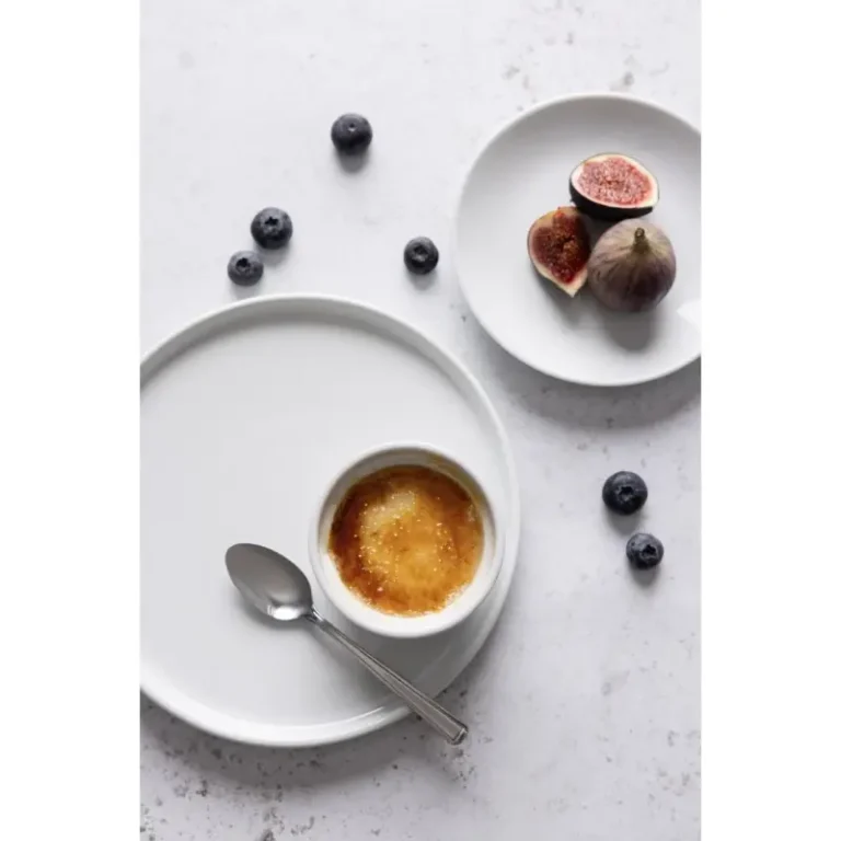 Assiettes plates rondes Olympia Whiteware 210 mm en porcelaine blanche vitrifiée, lot de 6
