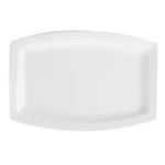 Assiettes rectangulaires Olympia Whiteware 320 x 220 mm en porcelaine blanche, lot de 6