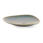 Assiettes triangulaires Olympia Kiln coloris océan 165 mm en porcelaine émail réactif, lot de 6