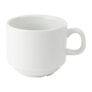 Tasse blanche Olympia Whiteware en porcelaine vitrifiée