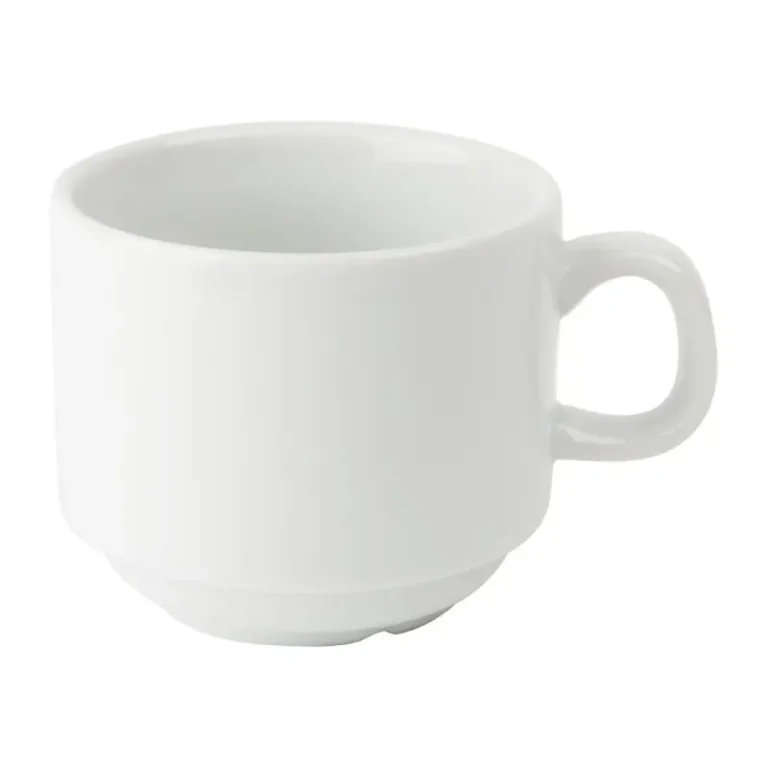 Tasse blanche Olympia Whiteware en porcelaine vitrifiée