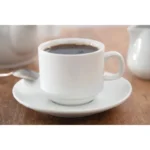 Tasse à thé Olympia Whiteware avec sa soucoupe CB468