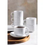 Tasse Olympia Athena posée sur sa soucoupe assortie