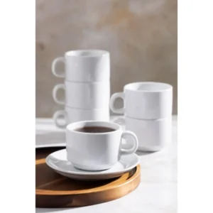 Tasse Olympia Athena posée sur sa soucoupe assortie