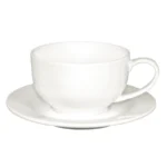 Tasse Olympia Lumina posée sur sa soucoupe ronde