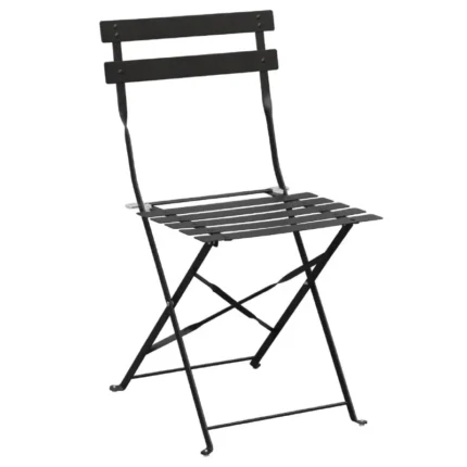 Chaise de terrasse pliante Bolero noire, lot de 2