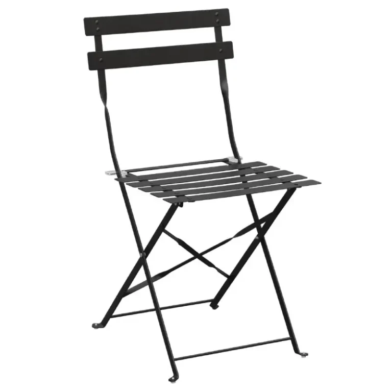 Chaise de terrasse pliante Bolero noire, lot de 2