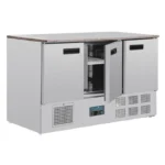Table réfrigérée Polar CL109 porte ouverte étagères