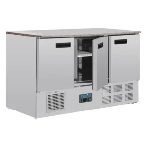 Table réfrigérée Polar CL109 porte ouverte étagères