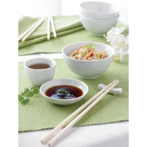 Gamme Olympia Whiteware en situation de service, pièces blanches en porcelaine
