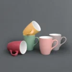Détail de la finition mate du mug Olympia gris