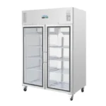Vitrine réfrigérée Polar CW198 porte ouverte étagères