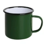 Mug en acier émaillé Olympia vert et noir 350 ml