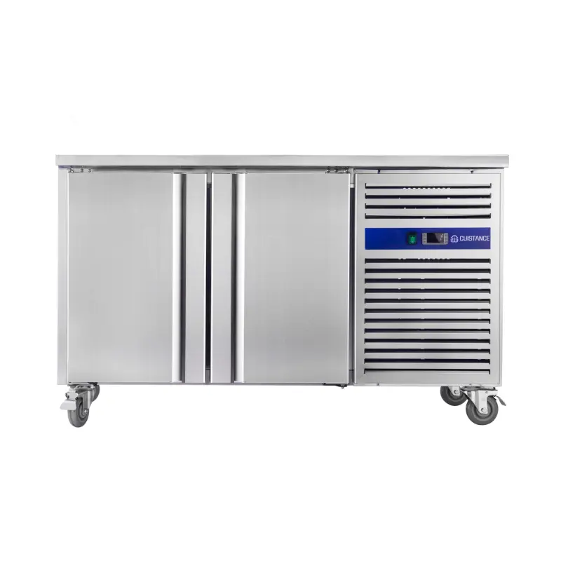 Desserte pâtissière réfrigérée CUISTANCE 380 L Desserte pâtissière réfrigérée CUISTANCE inox 380 L, plan de travail 1500 mm, format 600 x 400 mm