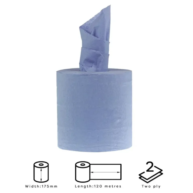 Dimensions d’une bobine bleue à dévidage central Jantex