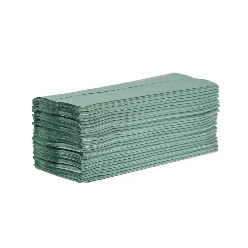 Essuie-mains 1 pli pliage en Z verts Jantex Essuie-mains 1 pli pliage en Z verts Jantex