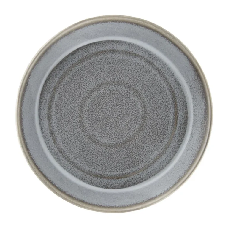 Bols plats ronds Olympia Cavolo Anthracite – 220mm – Porcelaine – Lot de 4