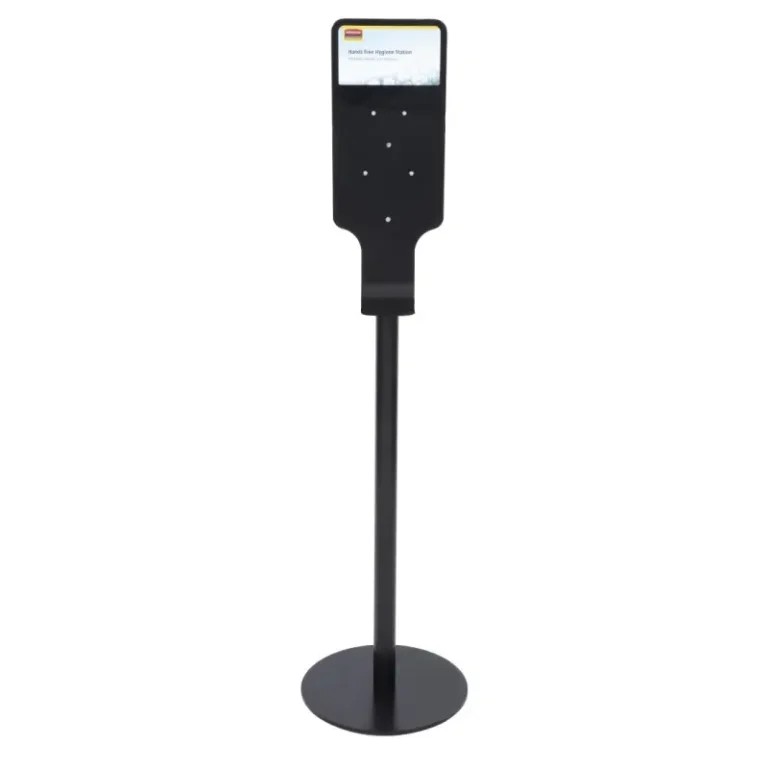 Borne d’hygiène sur pied Rubbermaid noire avec support AutoFoam